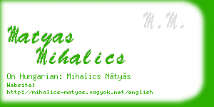 matyas mihalics business card